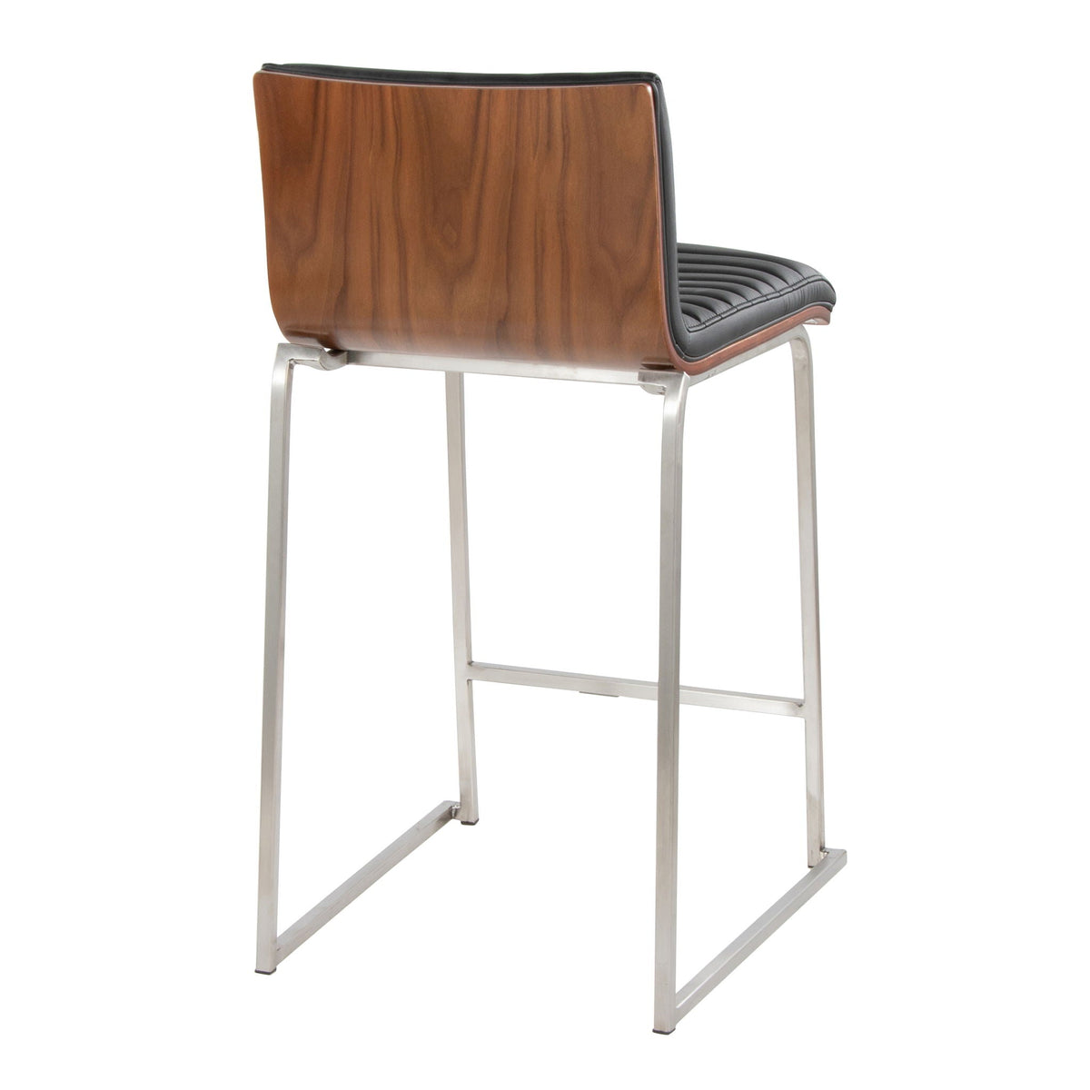Contemporary Fixed Height Counter Stools with Tufted Upholstered Seats - Black