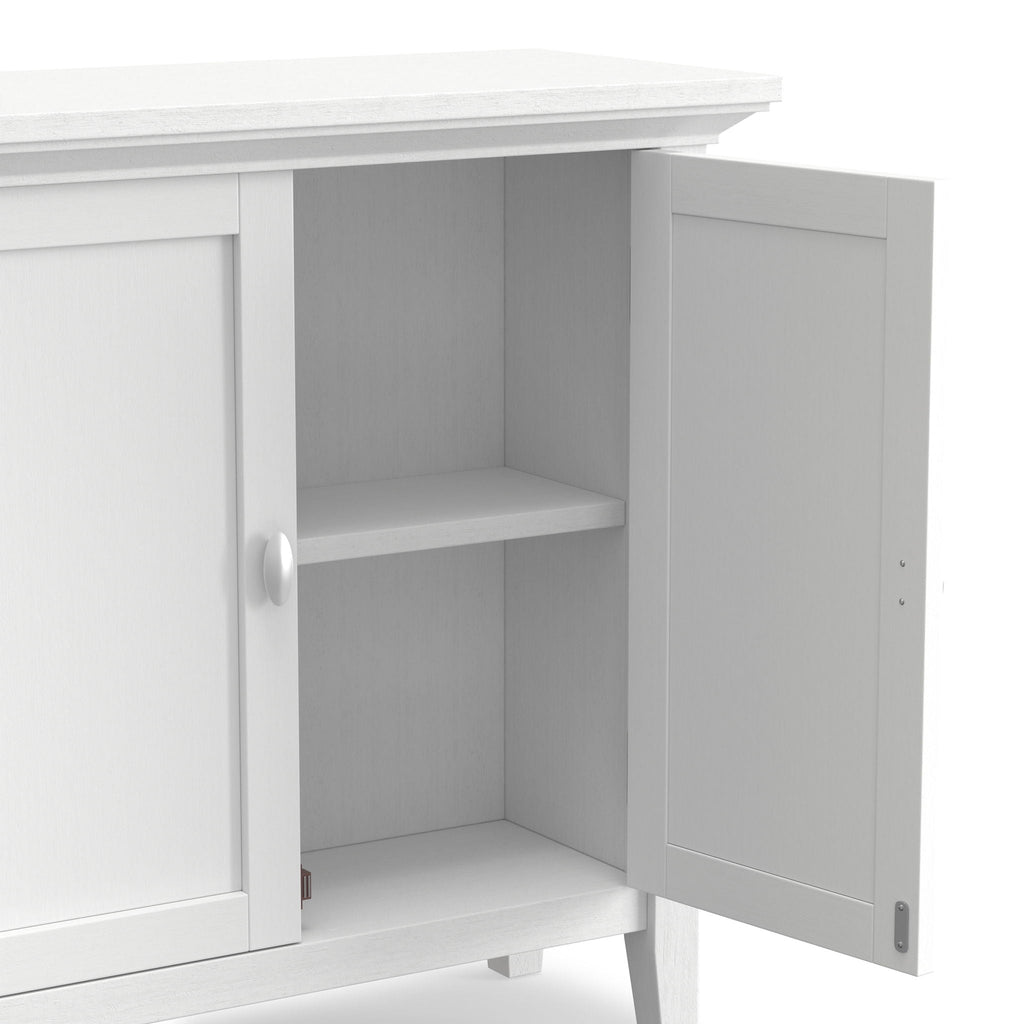 Handcrafted Low Storage Cabinet with Adjustable Shelves - Multiple Colors