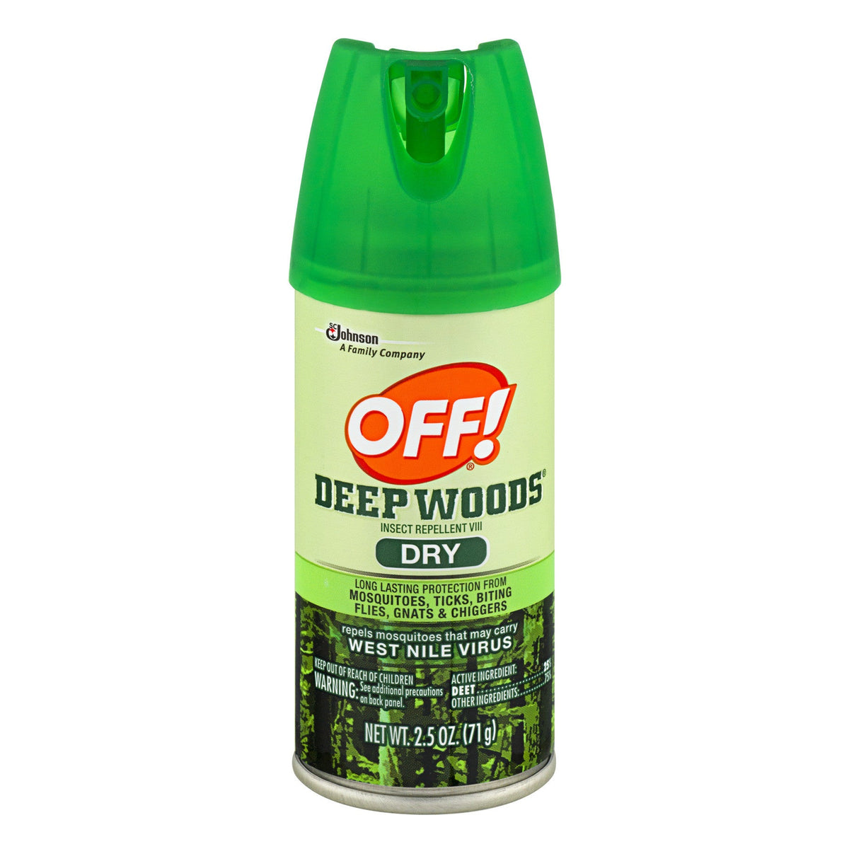 Off Deep Woods Dry Aerosol Insect Repellent VIII, 2.5 Oz