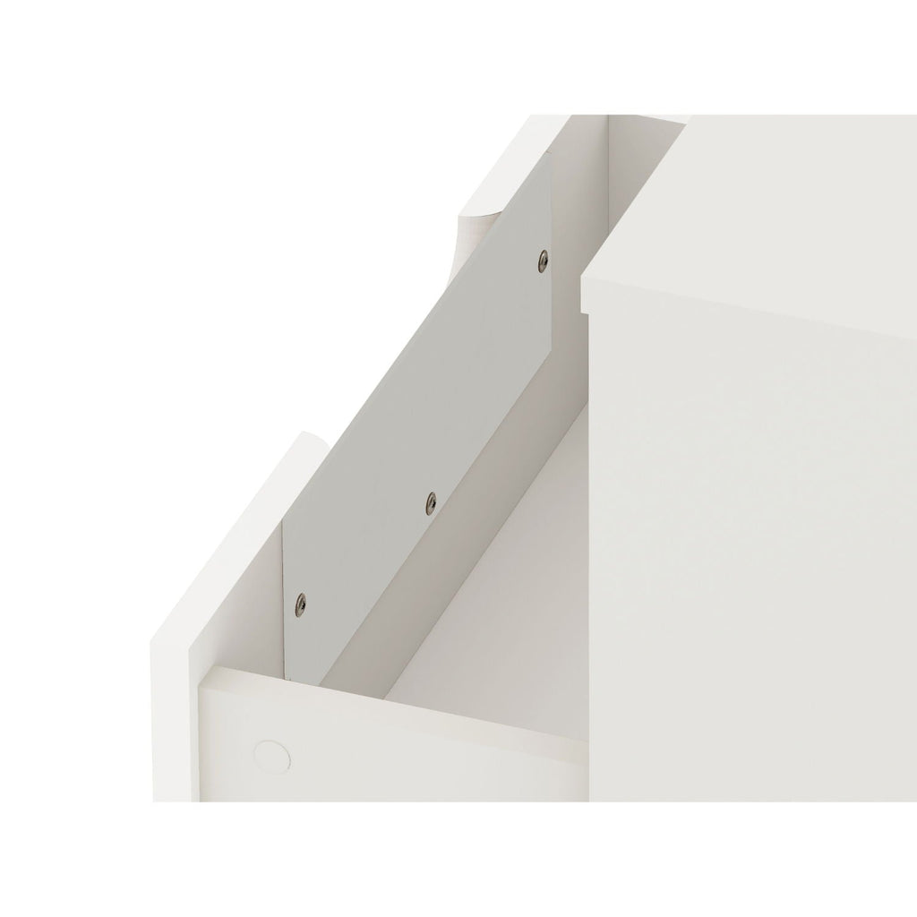 White Nightstand with 1 Drawer and Metal Legs - Rockefeller
