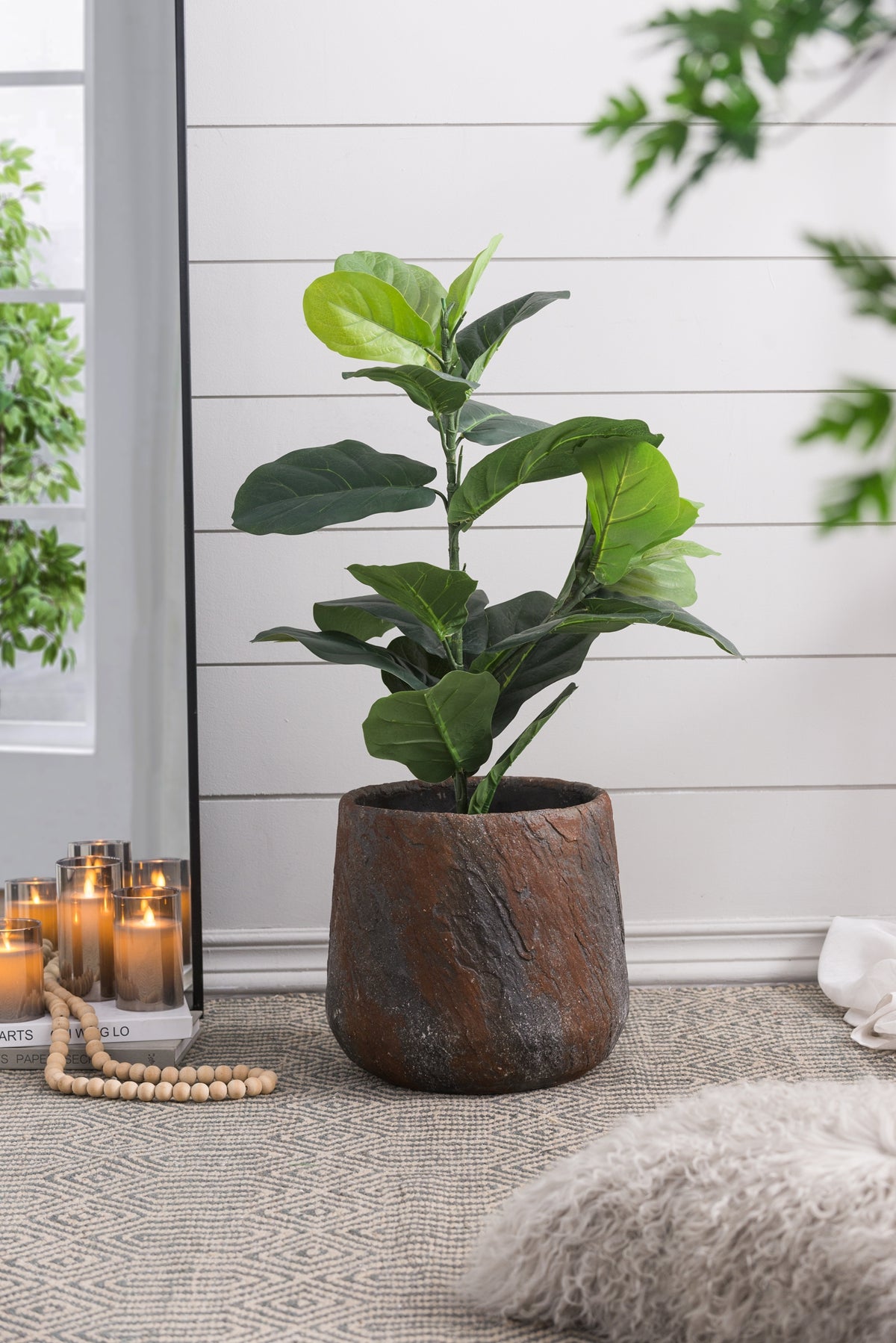 Antique Gray Cement Planter Small with Durable Construction - Garden Pot