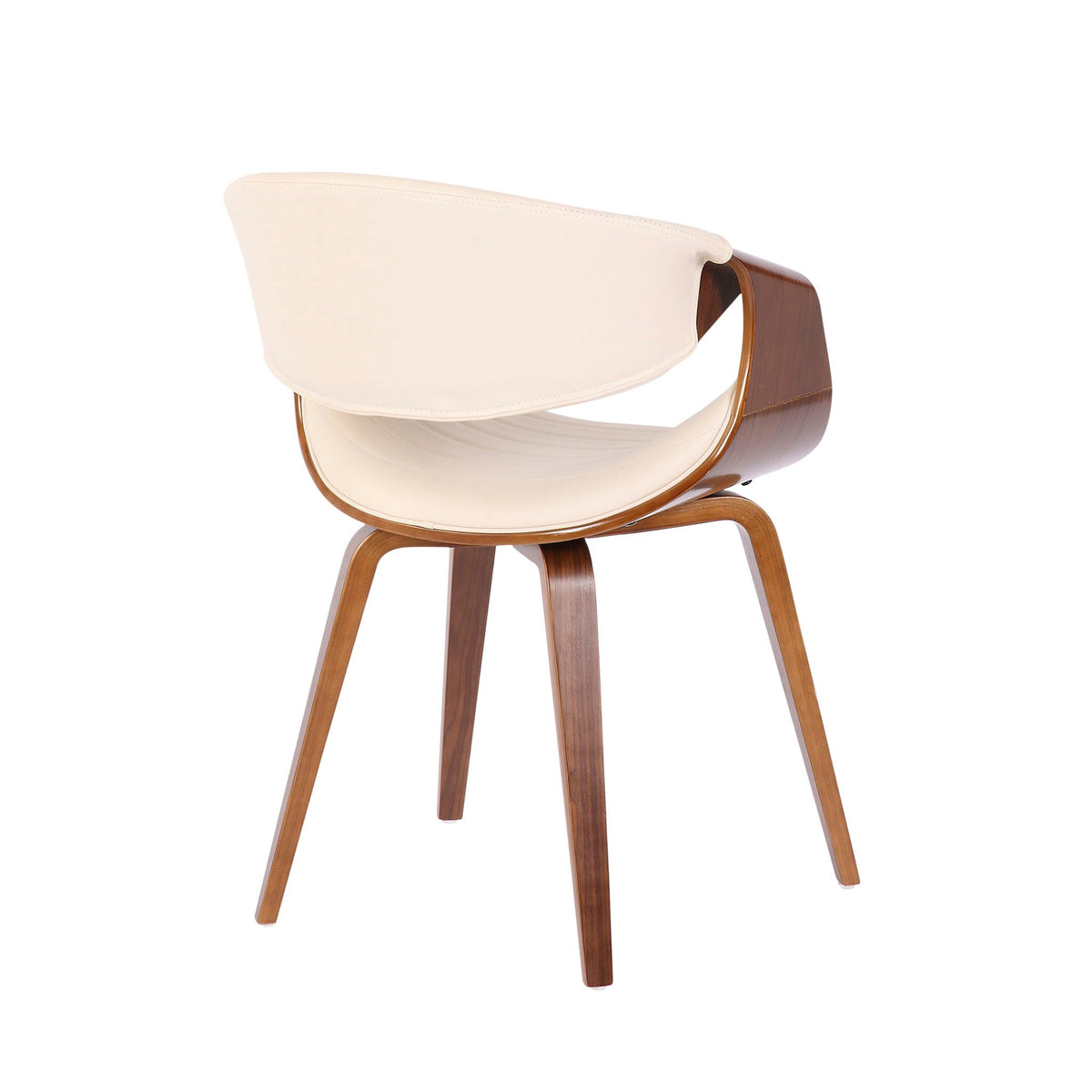 Mid-Century Modern Dining Chair with Bent Wood Legs - Black, Gray, Beige, White