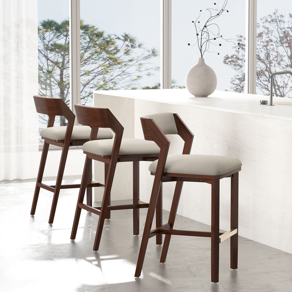 Bar Height Barstool with Backrest - Pearl Silver, White, Black, Dark Green