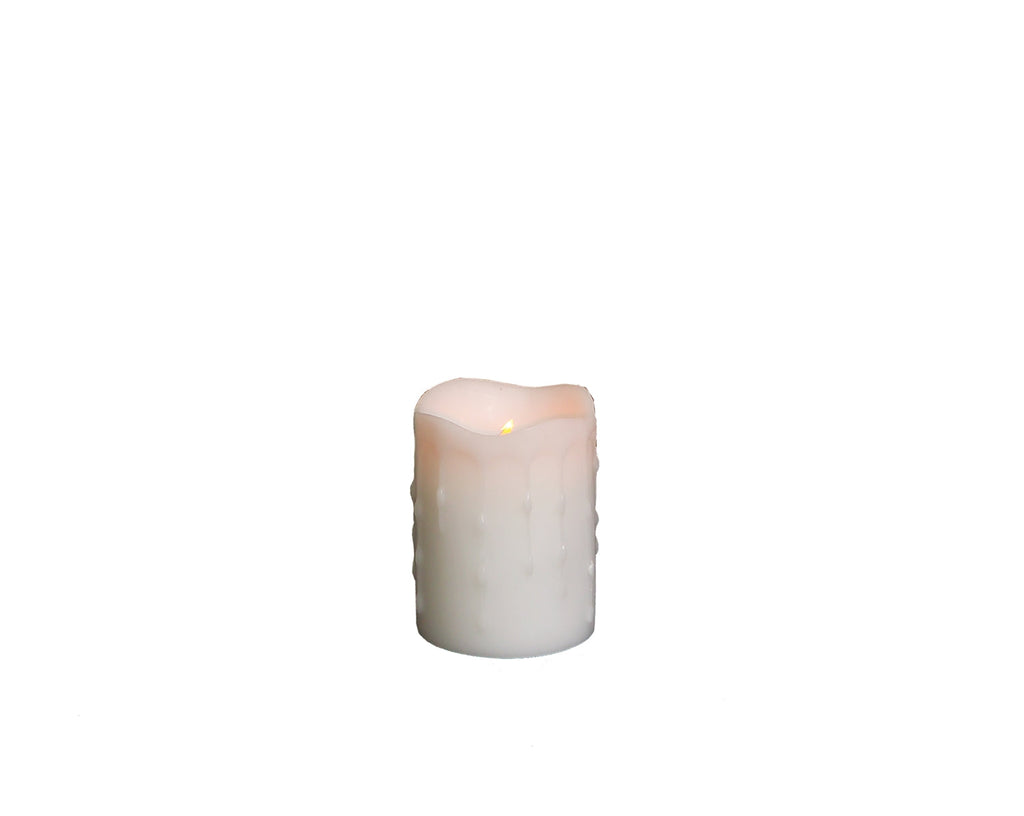 LED Drip Wax Pillar Candles Set of 4