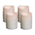 LED Drip Wax Pillar Candles Set of 4