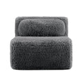 Aviana Armless Sofa with Pillow Plush Fabric - Dark