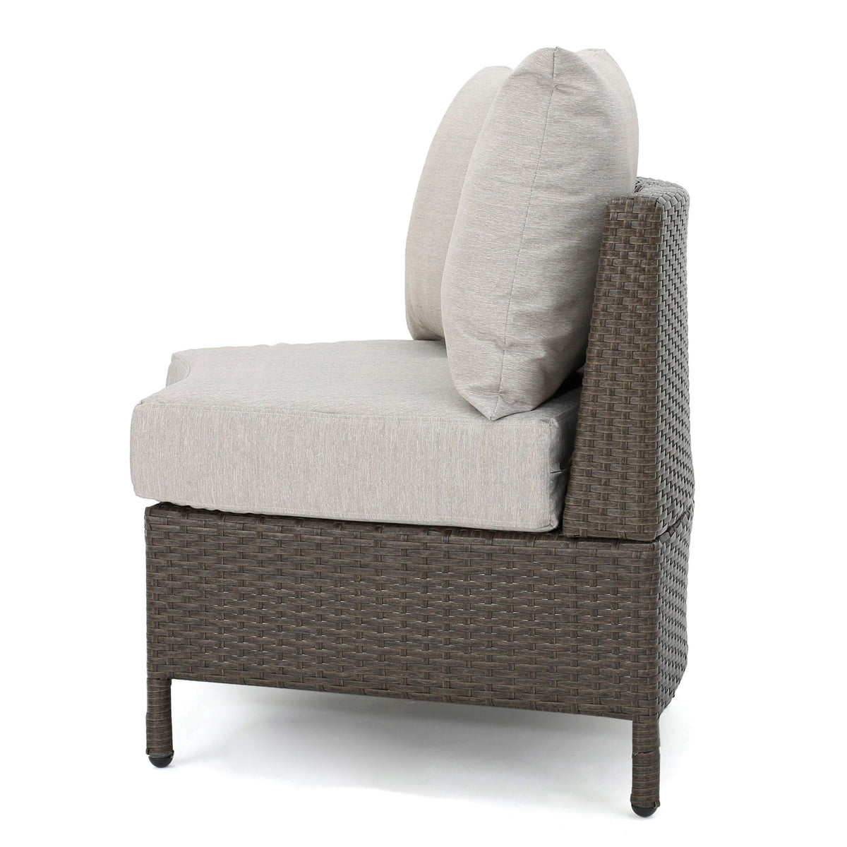 Pt Limon Modern Outdoor Single Sofa with Iron Frame – Pearl Silver or Light Brown