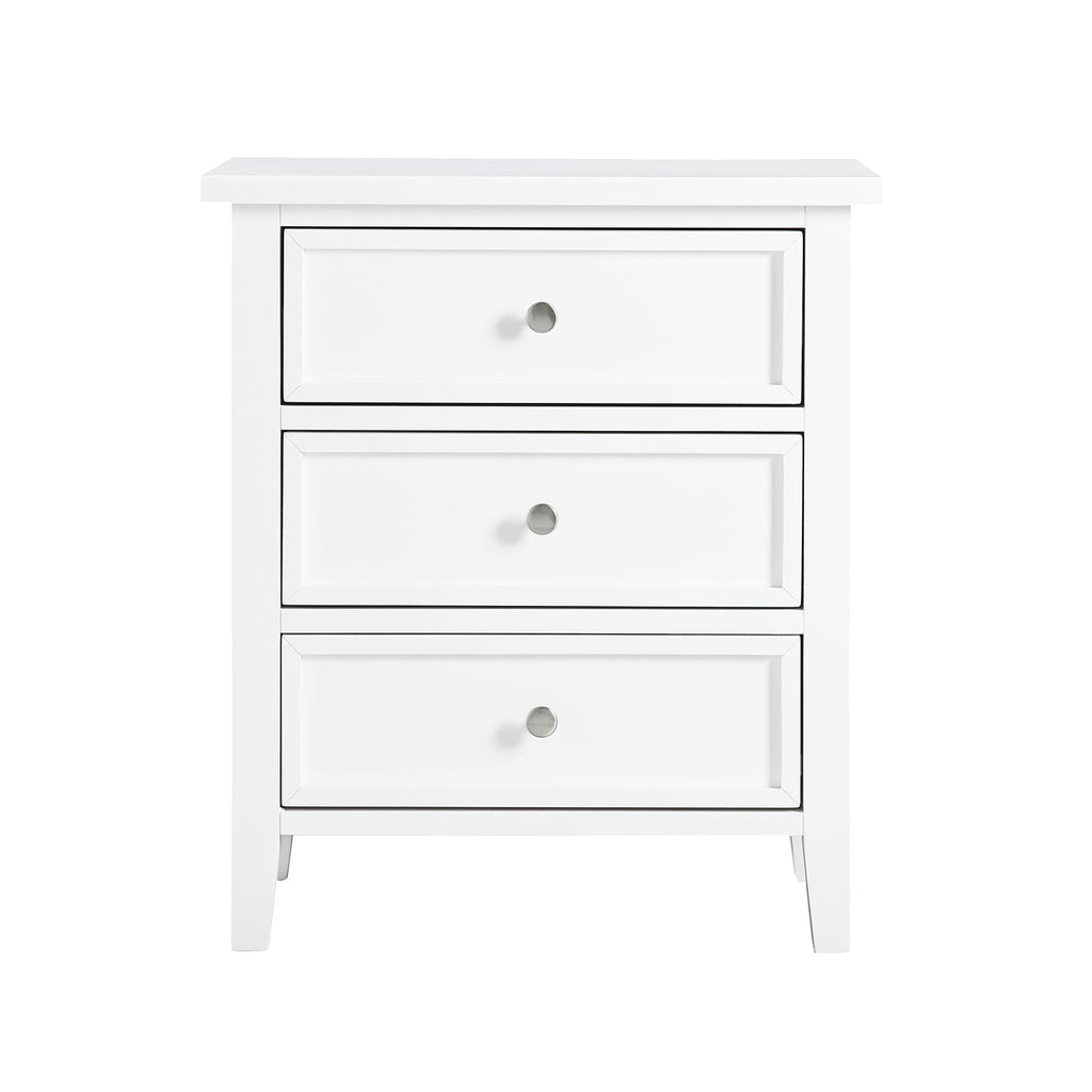 3 Drawer Nightstand with Metal Glides - White, Blue, Dark Green