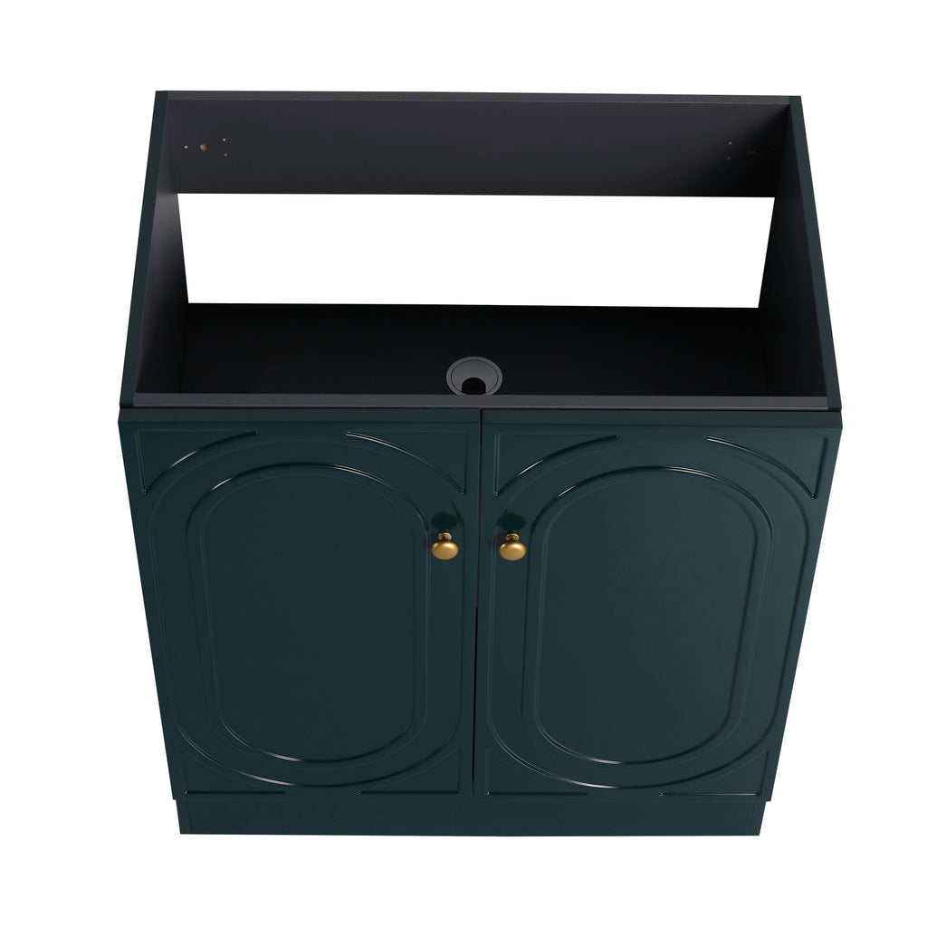 Modern Freestanding Bathroom Vanity with Soft Close Cabinet Doors - Pearl Silver, White, or Dark Green