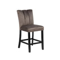 Upholstered Counter Height Chair Set with Fabric Upholstery - Black / Brown