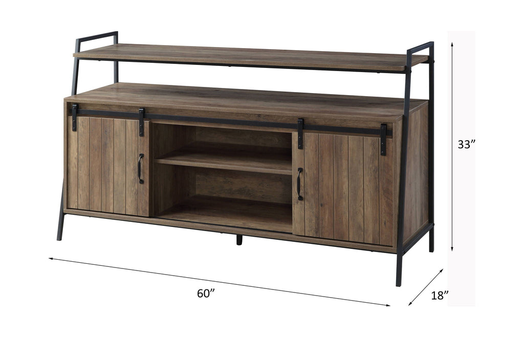Rashawn Rustic TV Stand - Oak