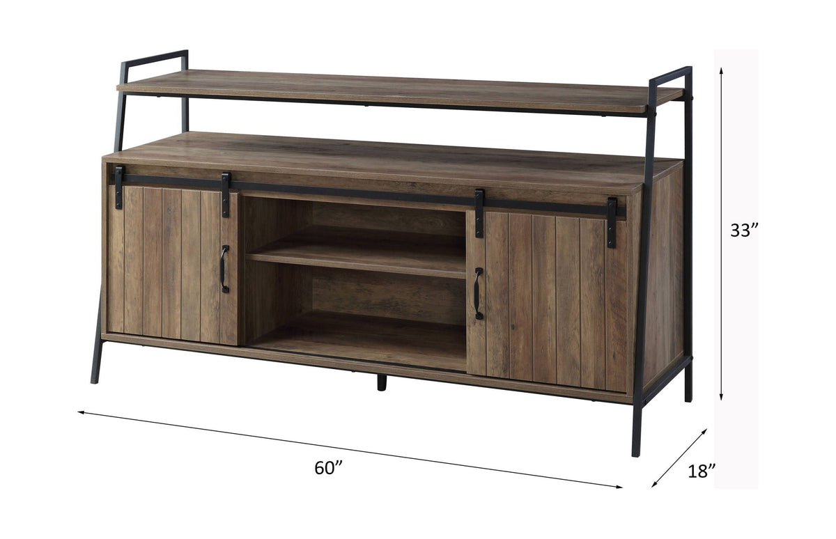 Rashawn Rustic TV Stand - Oak