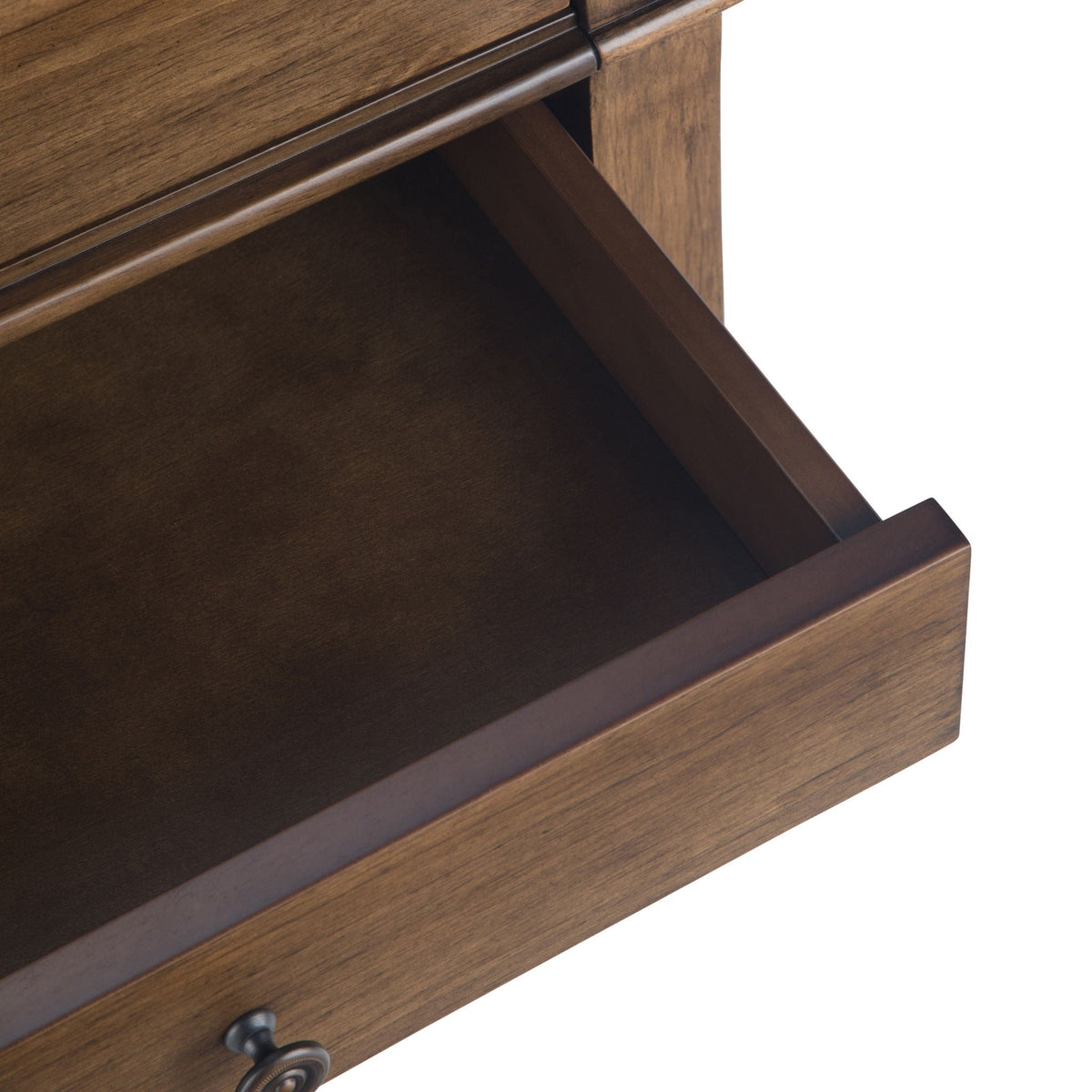 Rustic Natural Aged Brown Bedside Table with Storage - Solid Wood