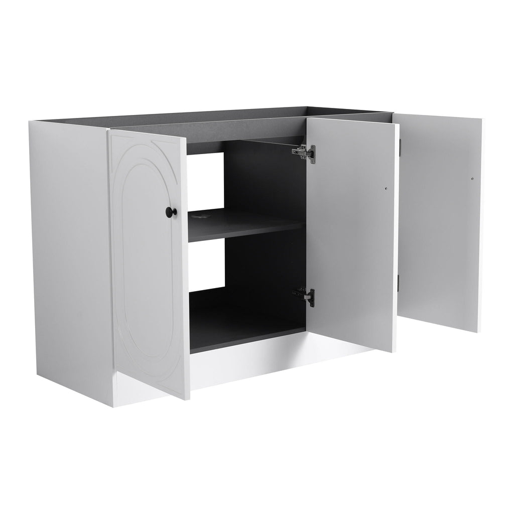 Modern Freestanding Bathroom Vanity with Soft Close Cabinet Doors - Pearl Silver, White, or Dark Green