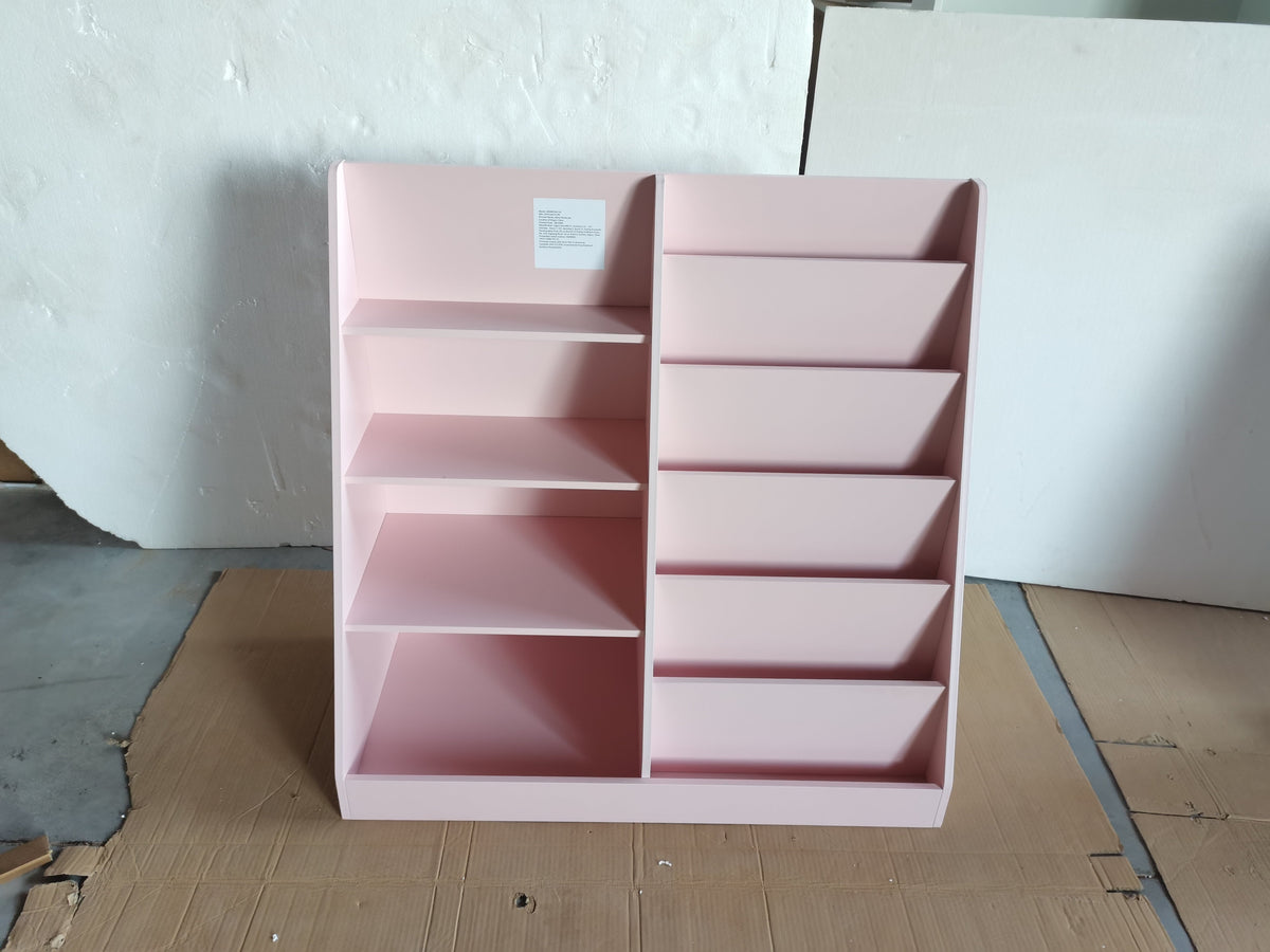 Kids Bookshelf and Toy Storage Organizer with 4 Tiers - Pink