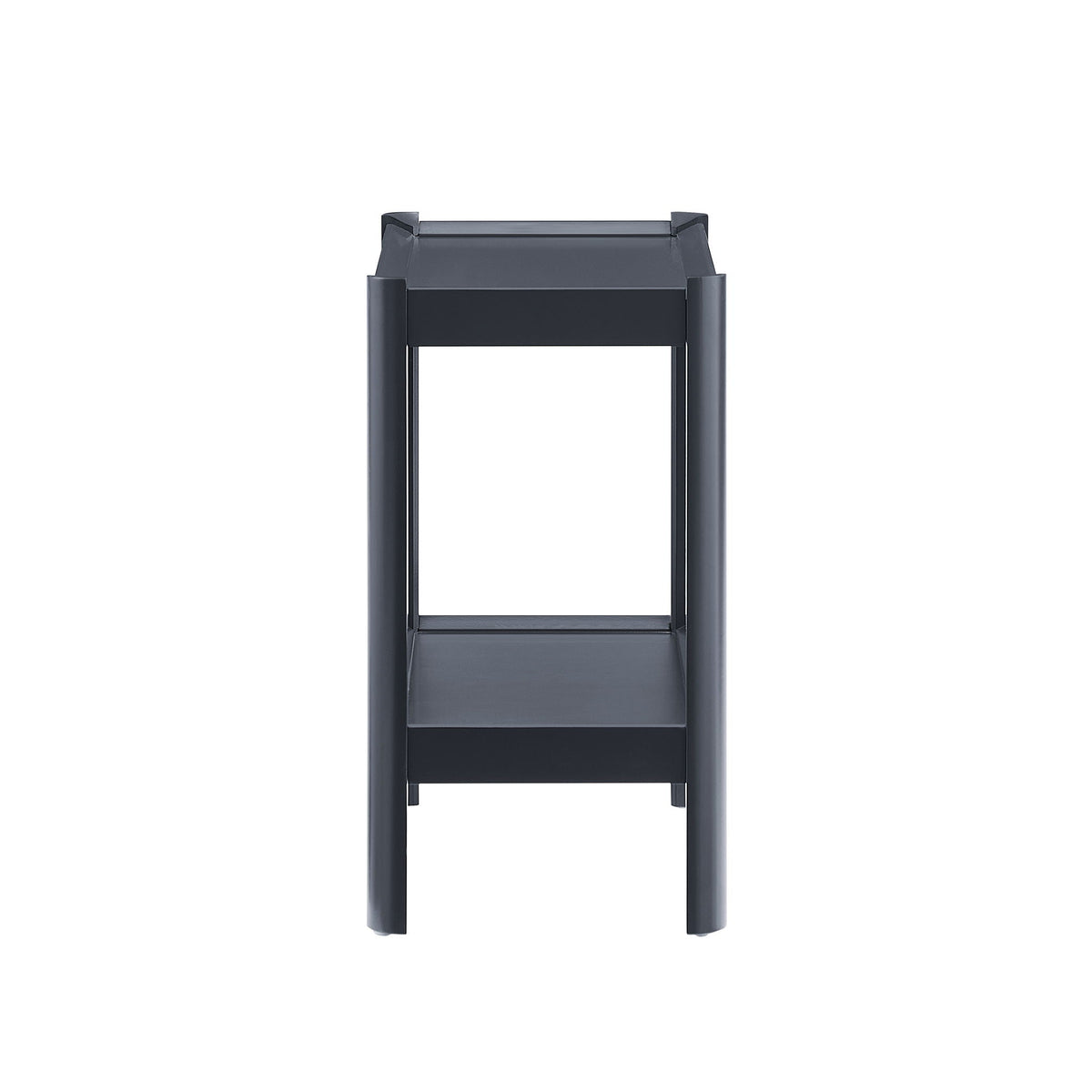 Solid Wood Nightstand with 2 Shelves - Black or White