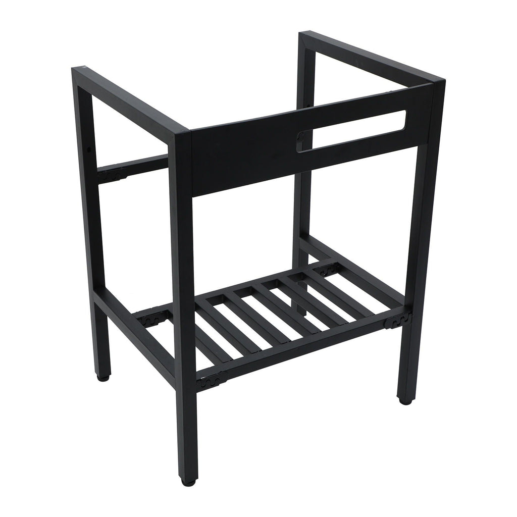Console Sink With Legs, 24" X 18", Durable Porcelain With Frame - White / Black