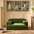 Paloma 35.5" Dog Sofa Bed with Supportive Curved Arms - Olive