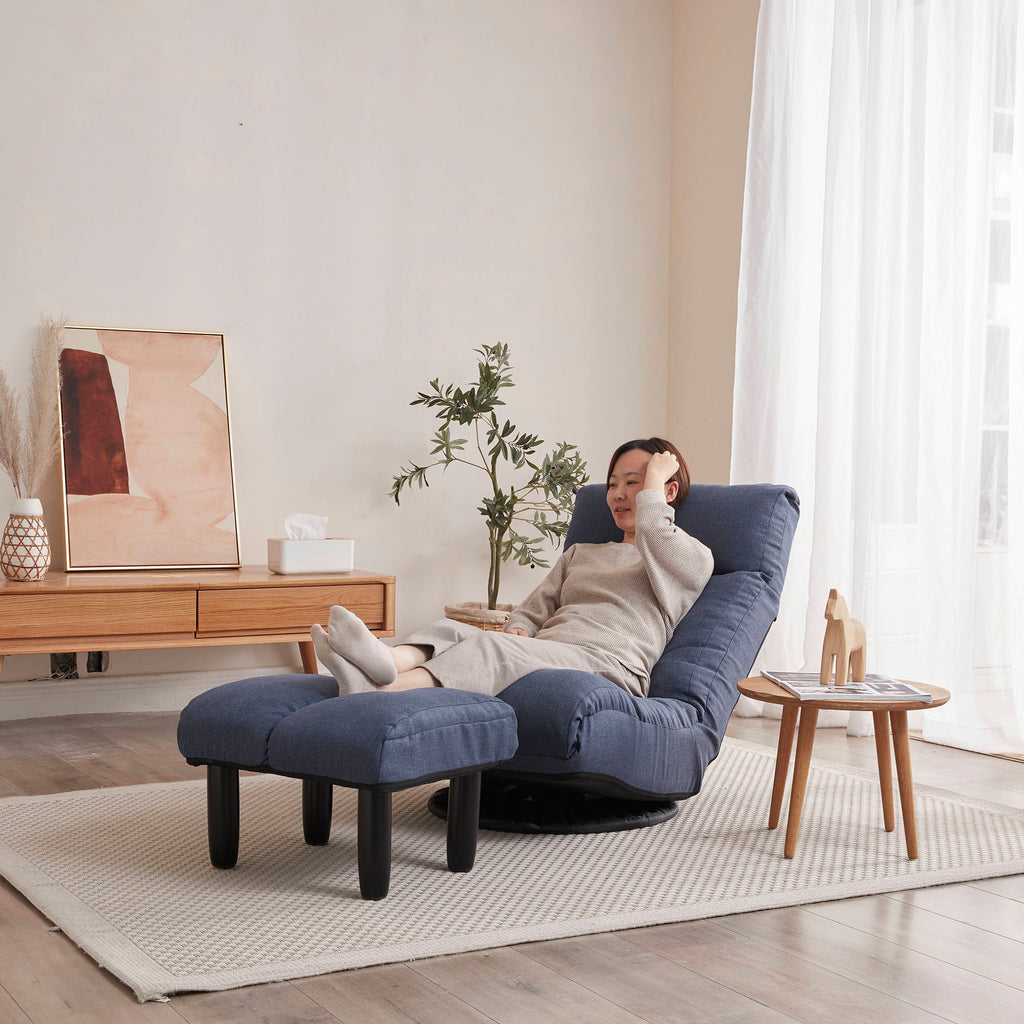 Adjustable Japanese Reclining Floor Chair Sofa With Metal Frame