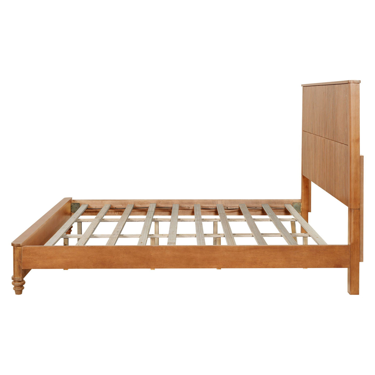 Platform Bed Frame with Tall Headboard - Solid Wood, Queen & King Sizes