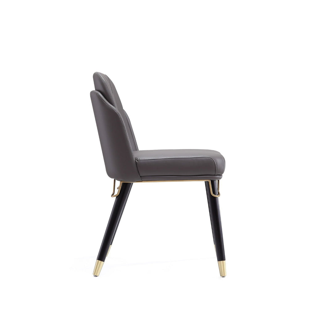 Estelle Dining Chair with Metal Accents – Dark Gray or Beige