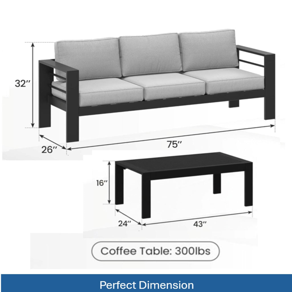 All-Weather Outdoor Patio Set with Thick Cushions - Multiple Colors