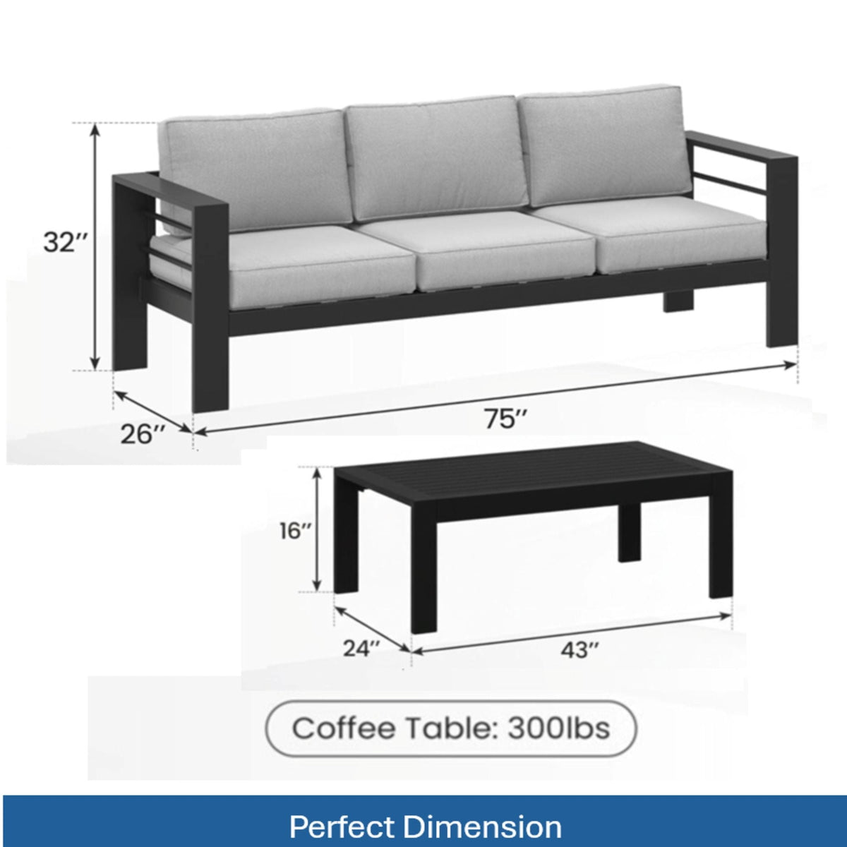 All-Weather Outdoor Patio Set with Thick Cushions - Multiple Colors