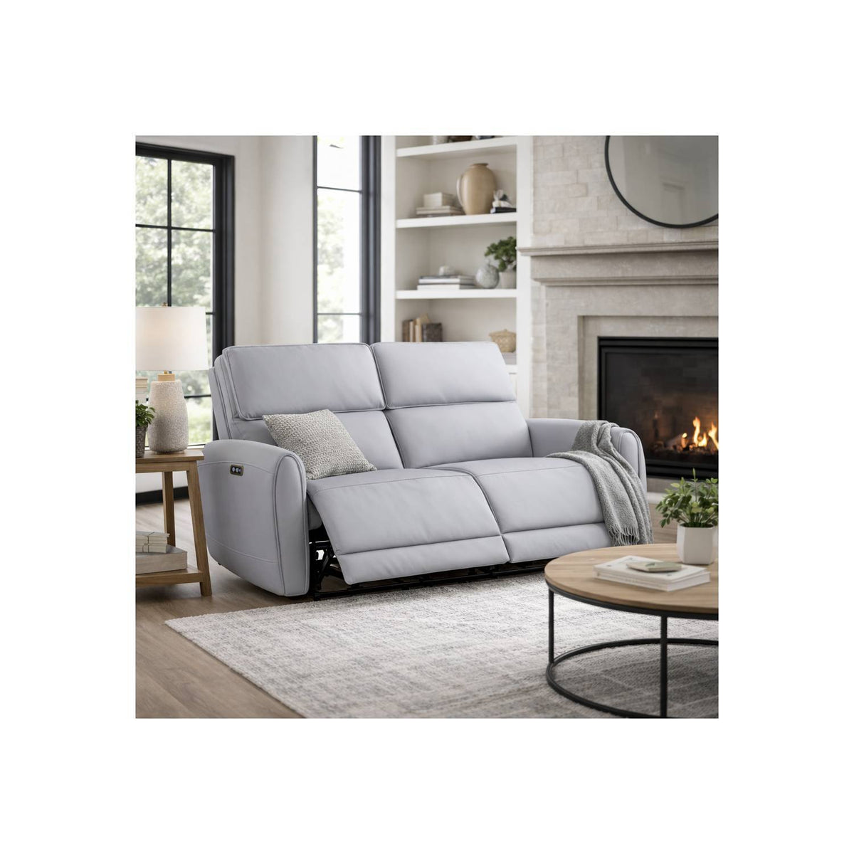Power Motion Reclining Loveseat with USB Port - Gray