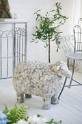 Magnesium Sheep Figurine with Weathered Finish - White & Gray