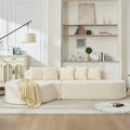 Boneless Sectional Sofa with Pillows - White