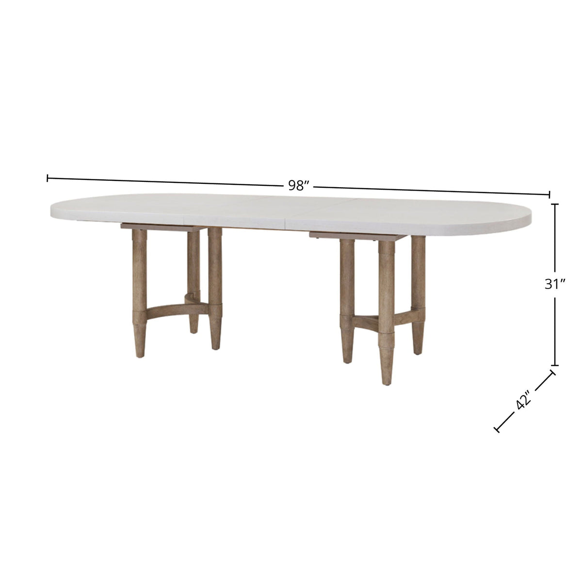Double Pedestal Dining Table with Expandable Leaf - Sand