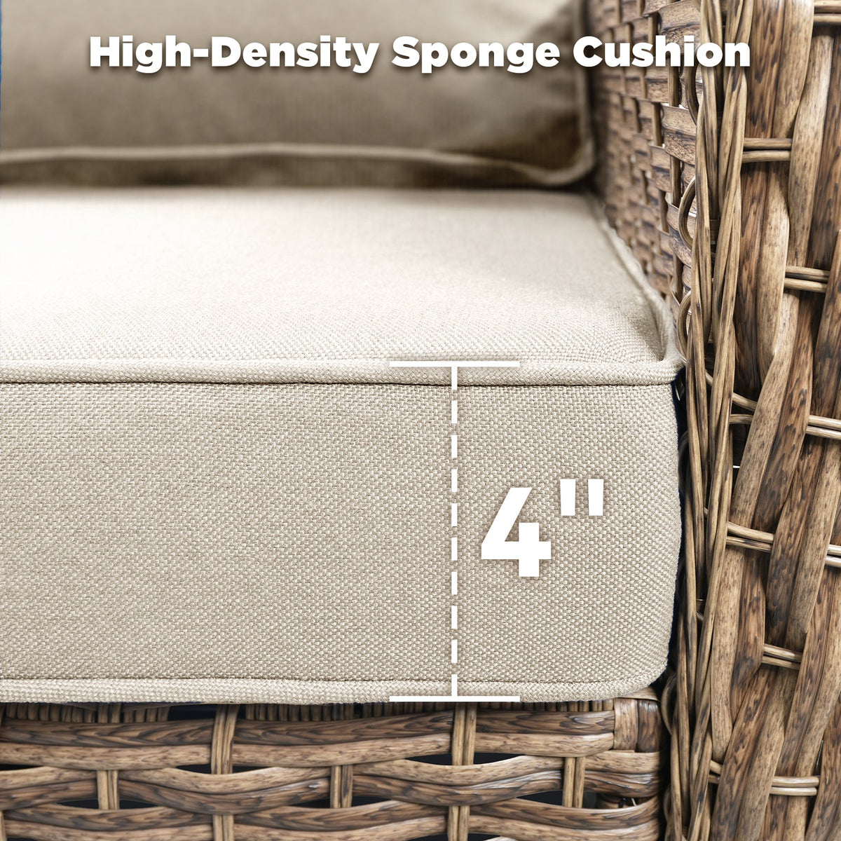 5-Piece Outdoor Lounge Chairs Set with Cushions and Side Table - Beige or Blue