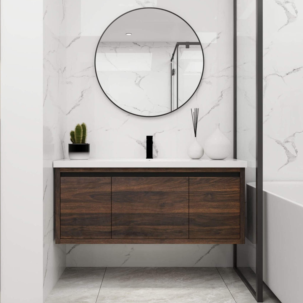 Floating Bathroom Vanity With Resin Sink Soft Close Doors (SAK82560)