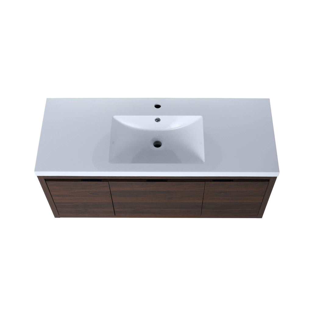 Floating Bathroom Vanity With Resin Sink Soft Close Doors (SAK82560)