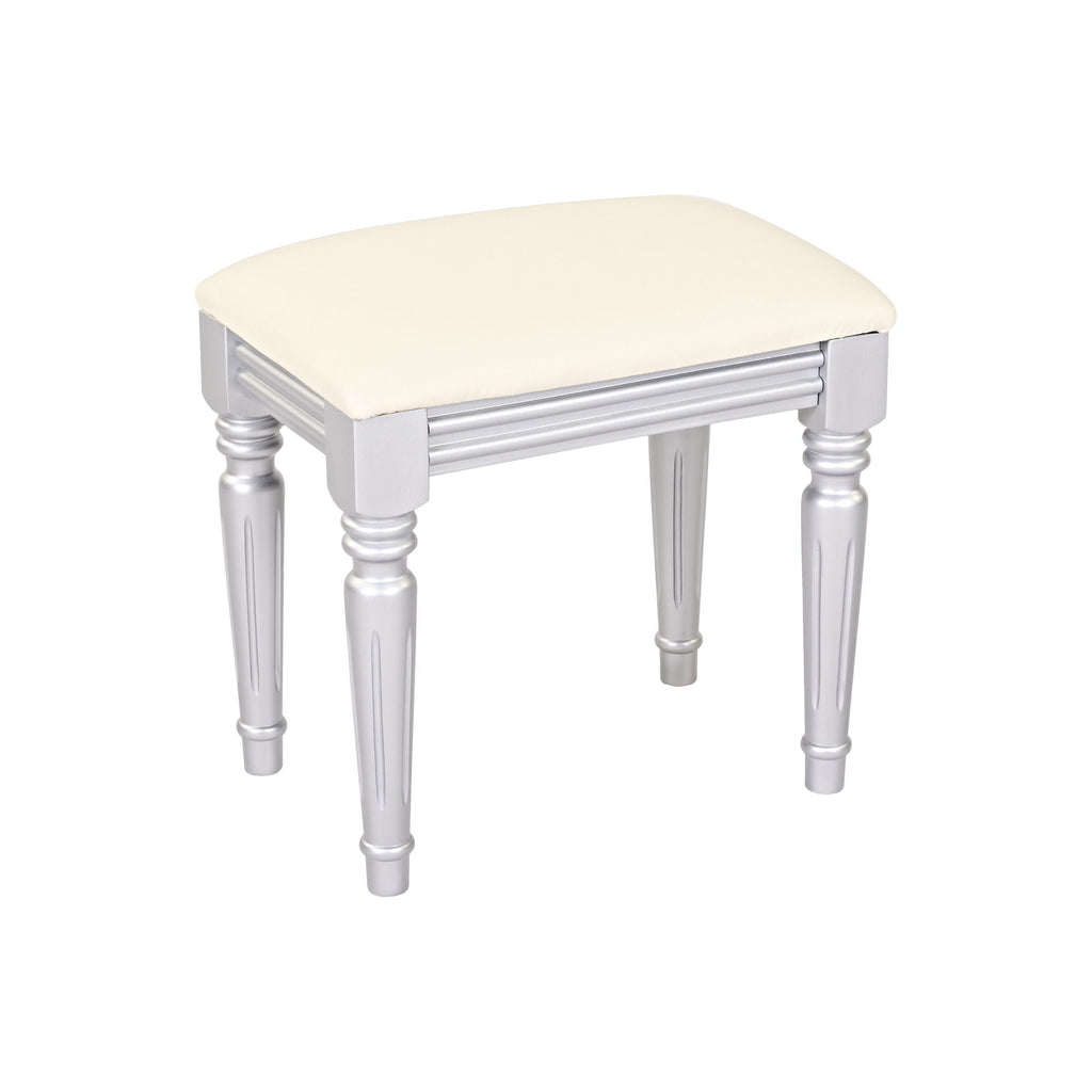 Luxury Vanity Desk with Height Adjustable Mirror - Silver