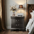 Classic Wooden Nightstand - Black