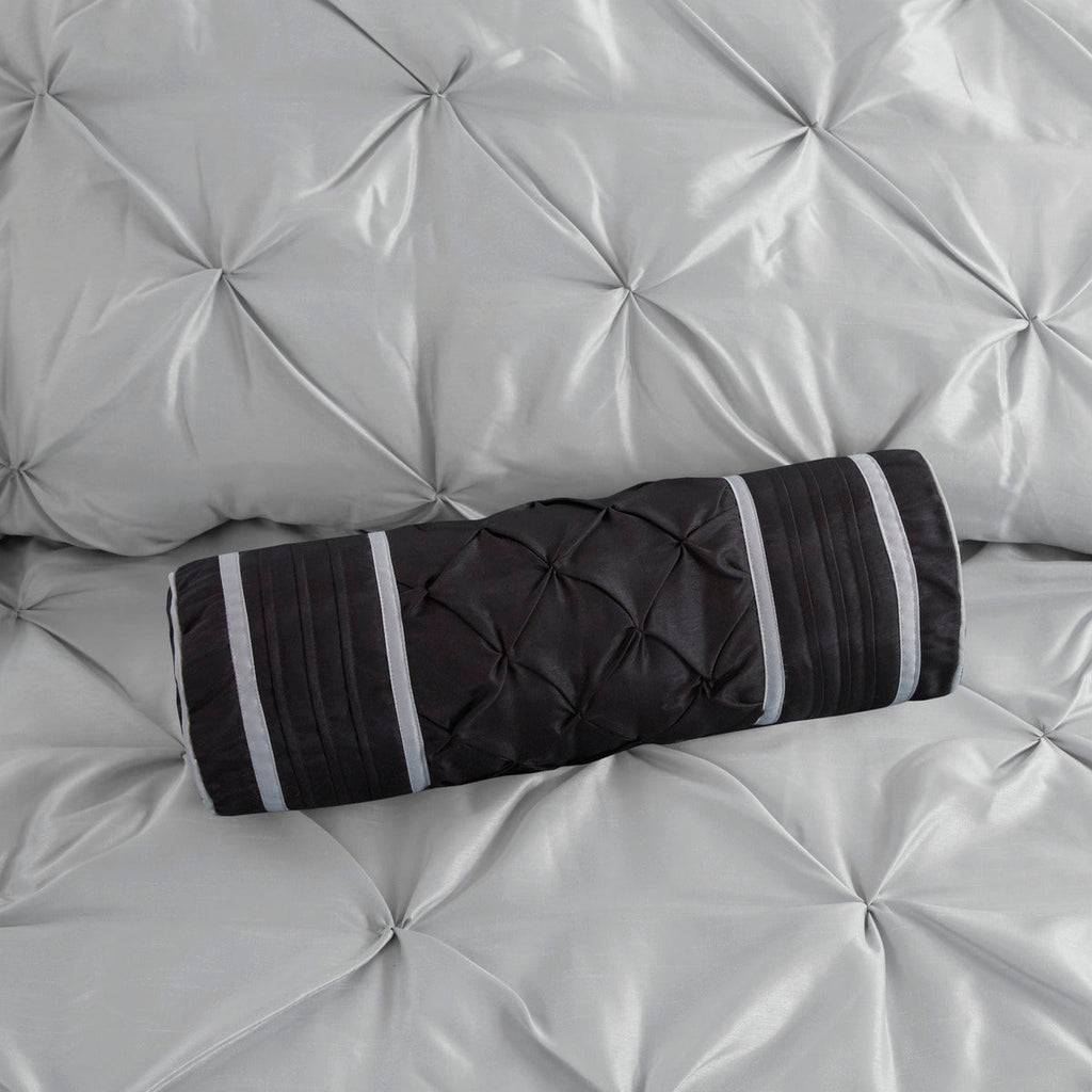 7 Piece Tufted Comforter Set Grey King