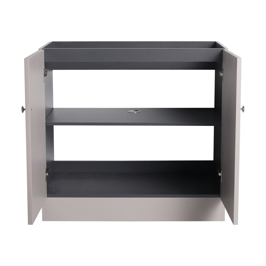 Modern Freestanding Bathroom Vanity with Soft Close Cabinet Doors - Pearl Silver, White, or Dark Green