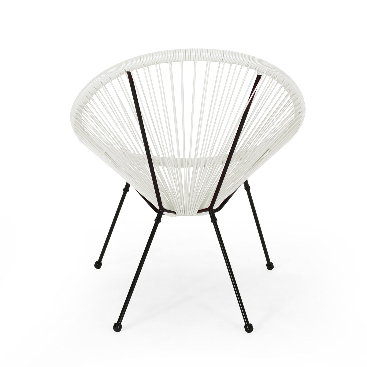 Anson Chair Set of 2 Patio Seating with Steel Frame and PE Rattan - White