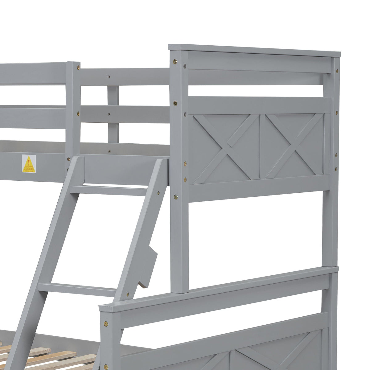 Twin Over Full Bunk Bed with Ladder and Storage Options - White or Dark Gray