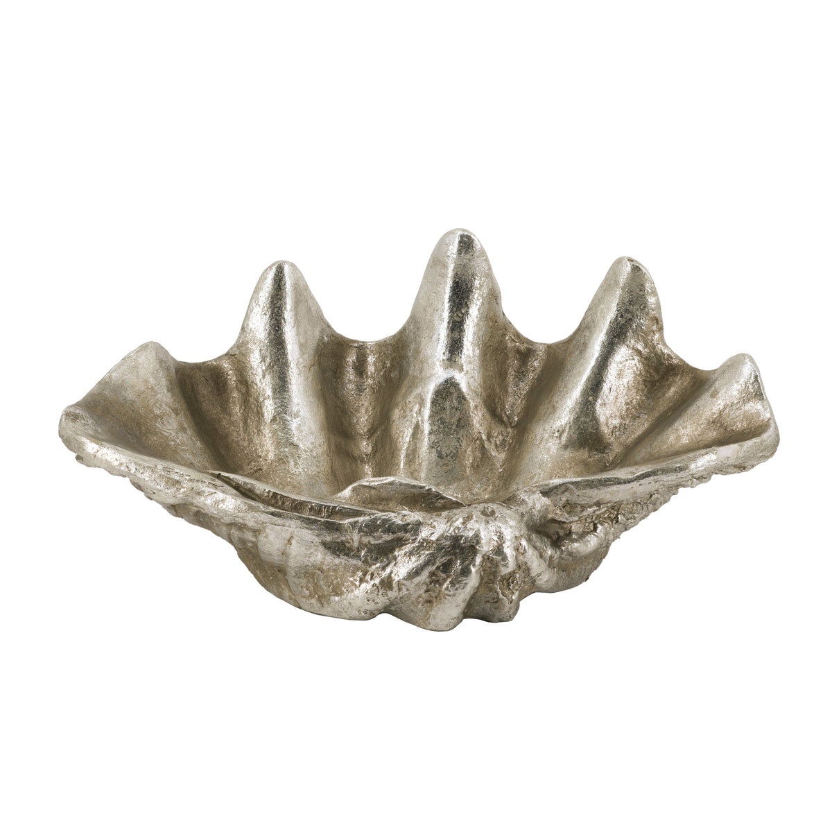 Silver Decorative Shell Bowl with Coastal Shell Design - Silver