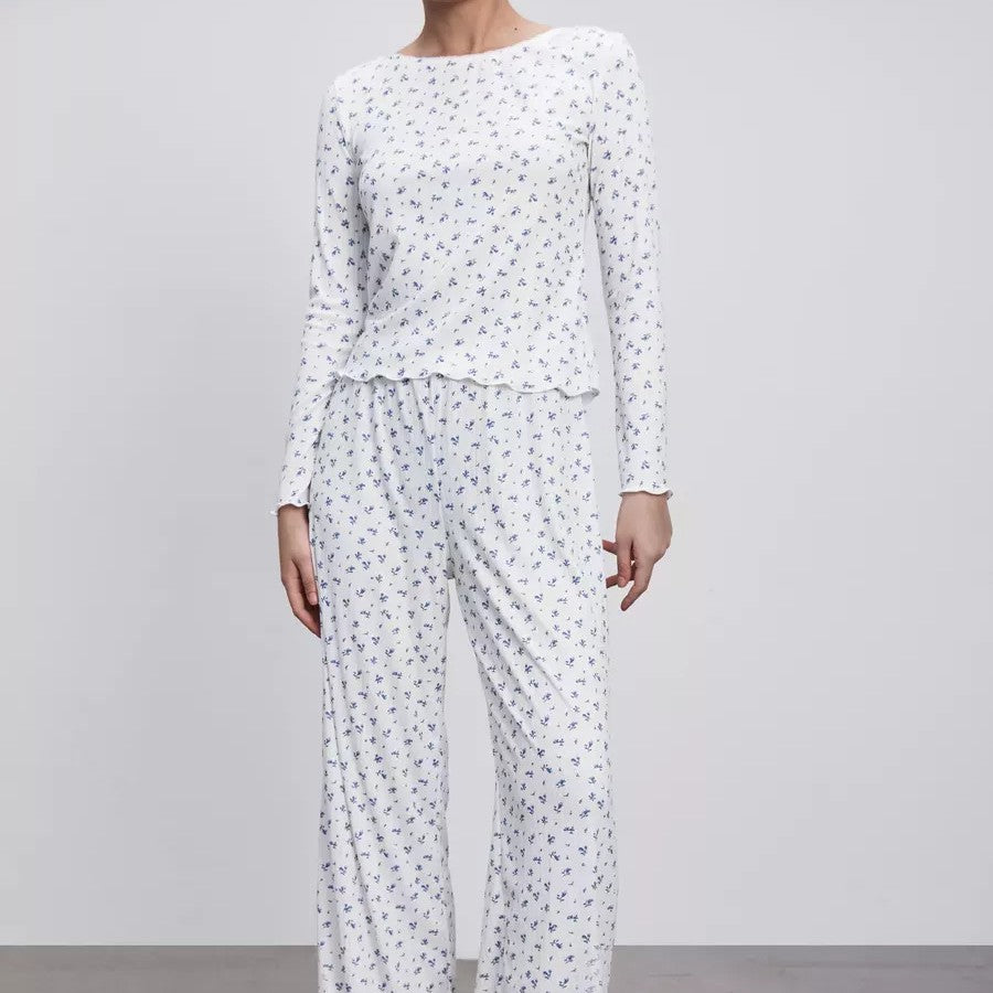 Womens Long-sleeve Top And Pants Set
