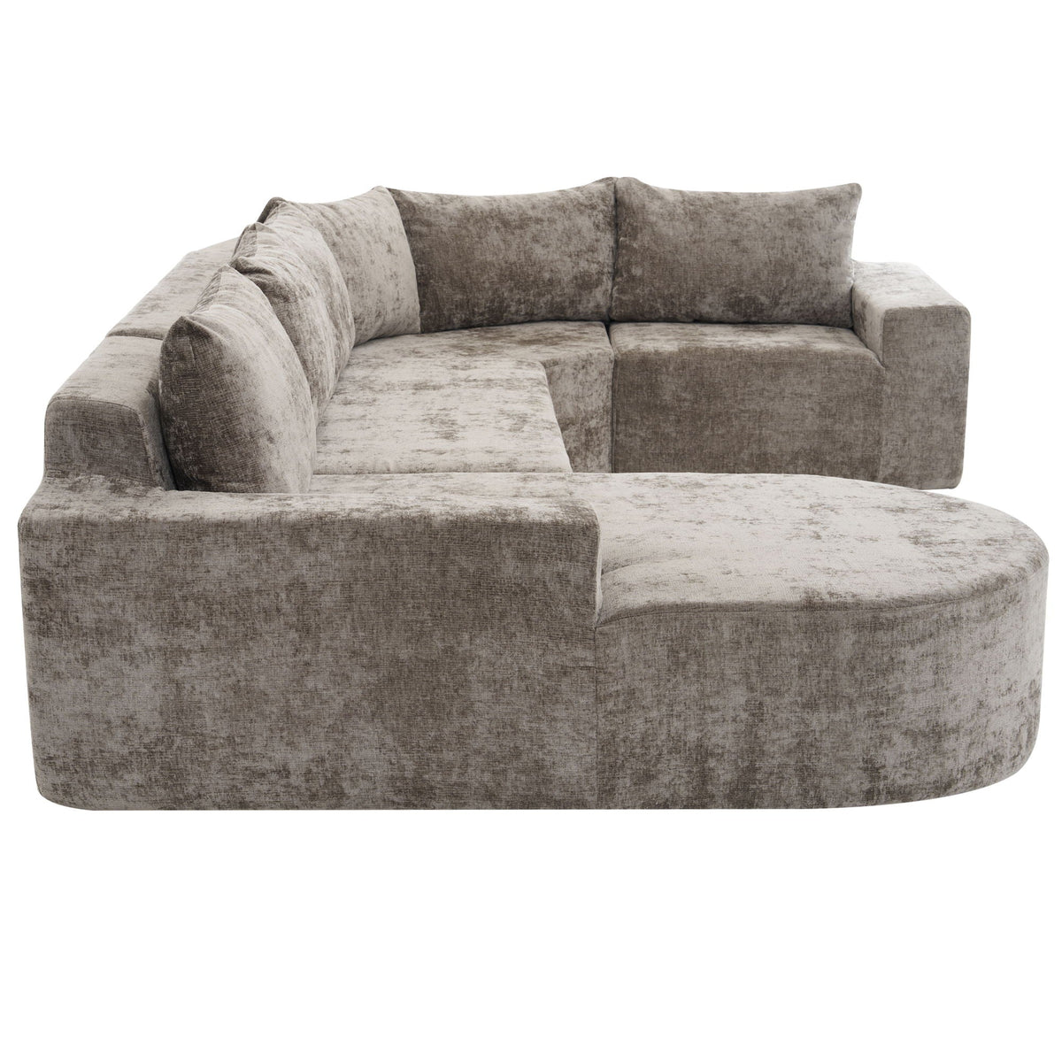 Modular Cloud Sectional Sofa Set with Deep Seating - Choose Beige, Dark Gray, or Dark Brown