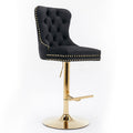 Modern Upholstered Swivel Barstools with Adjustable Height - Set of 2