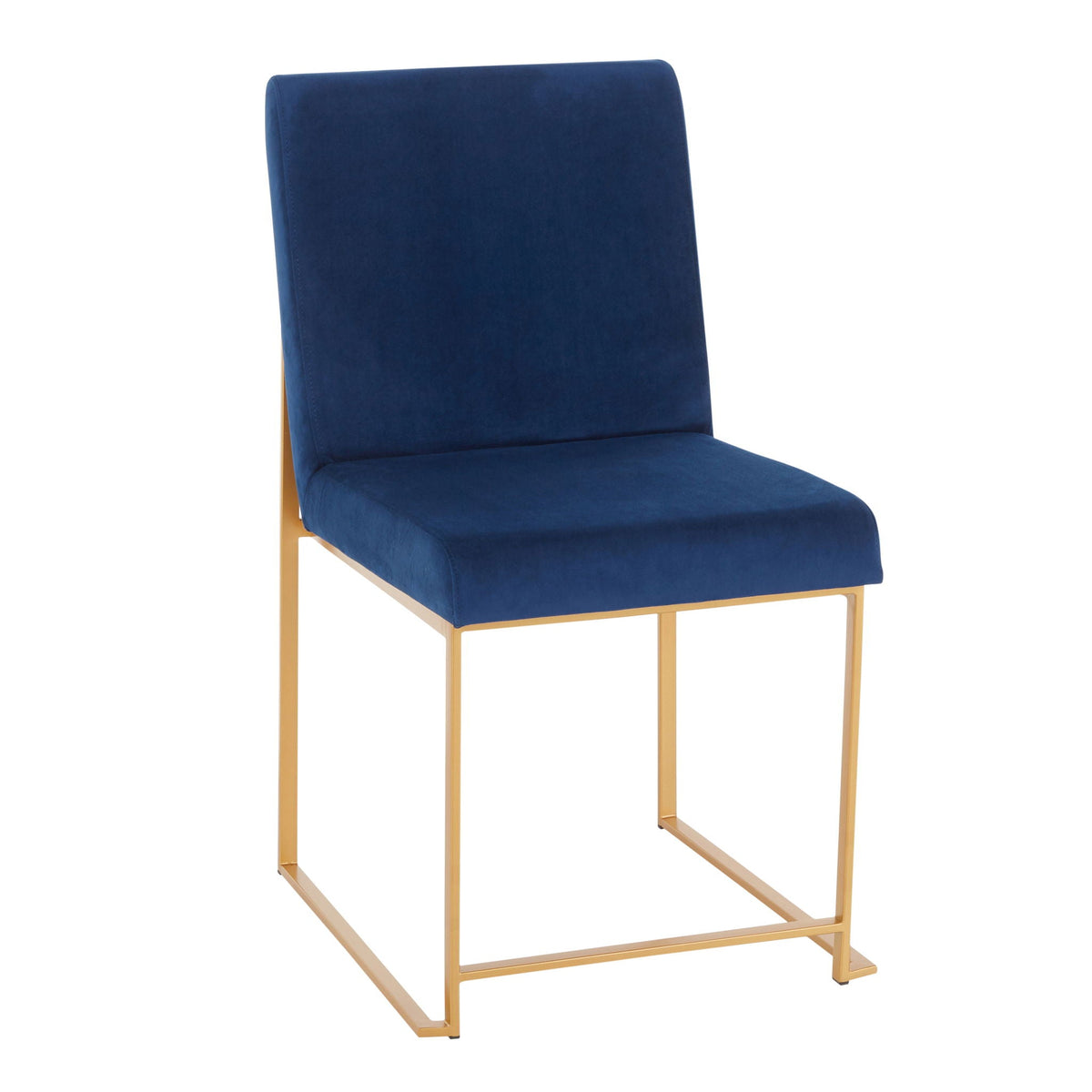 Contemporary High Back Dining Chair Set with Upholstered Seat - Multiple Colors