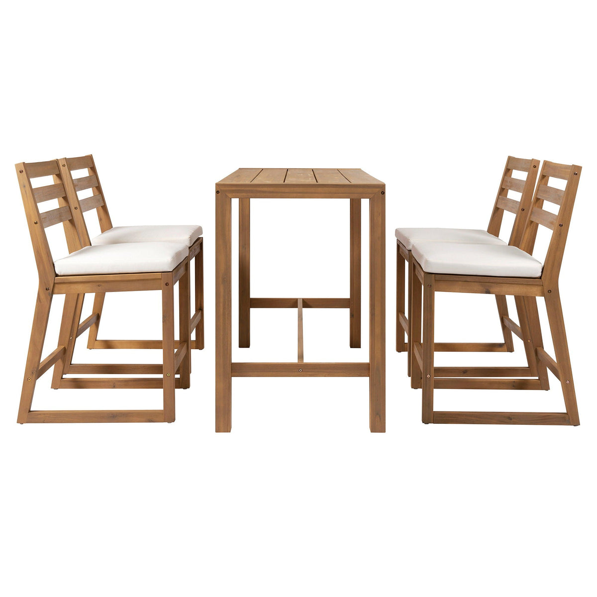 Patio Bar Set with Ergonomic Chairs - Light Brown or Dark Brown