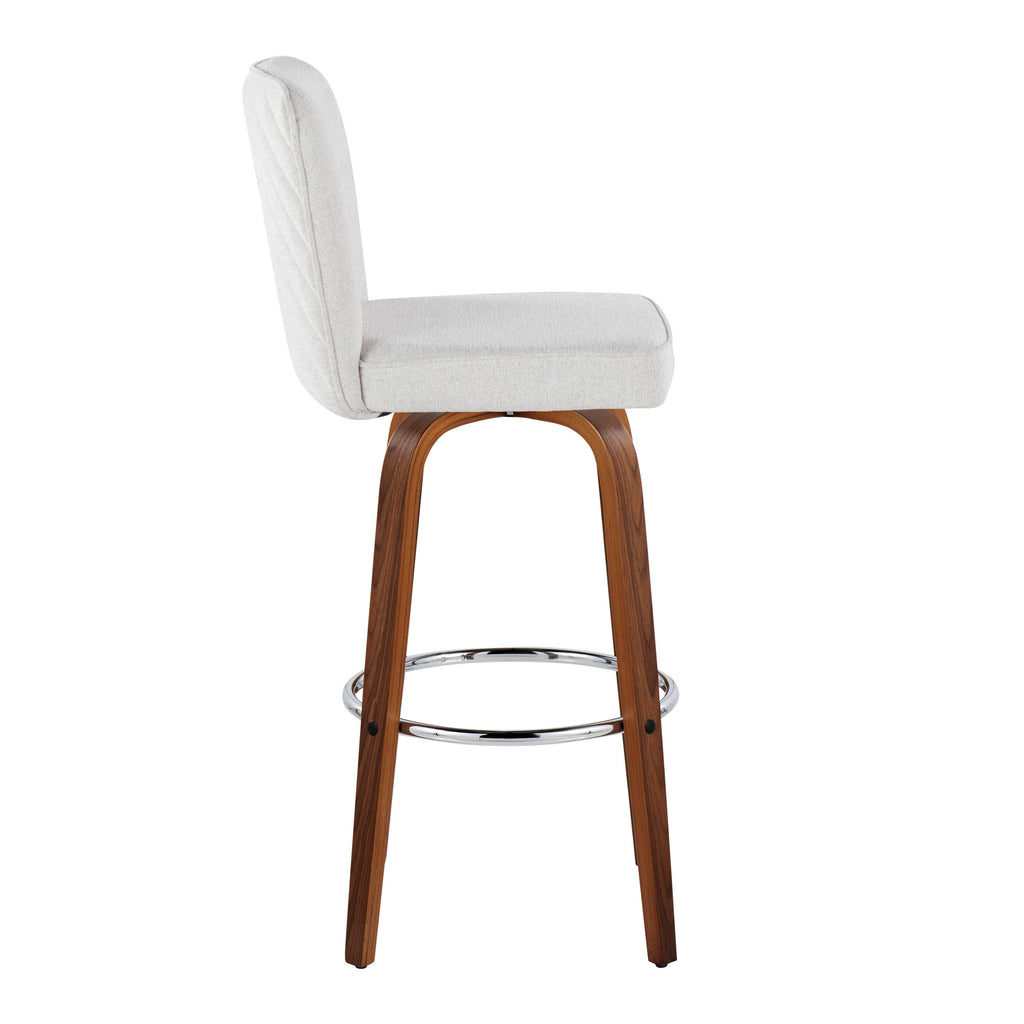 30" Contemporary Fixed-Height Barstool with Swivel