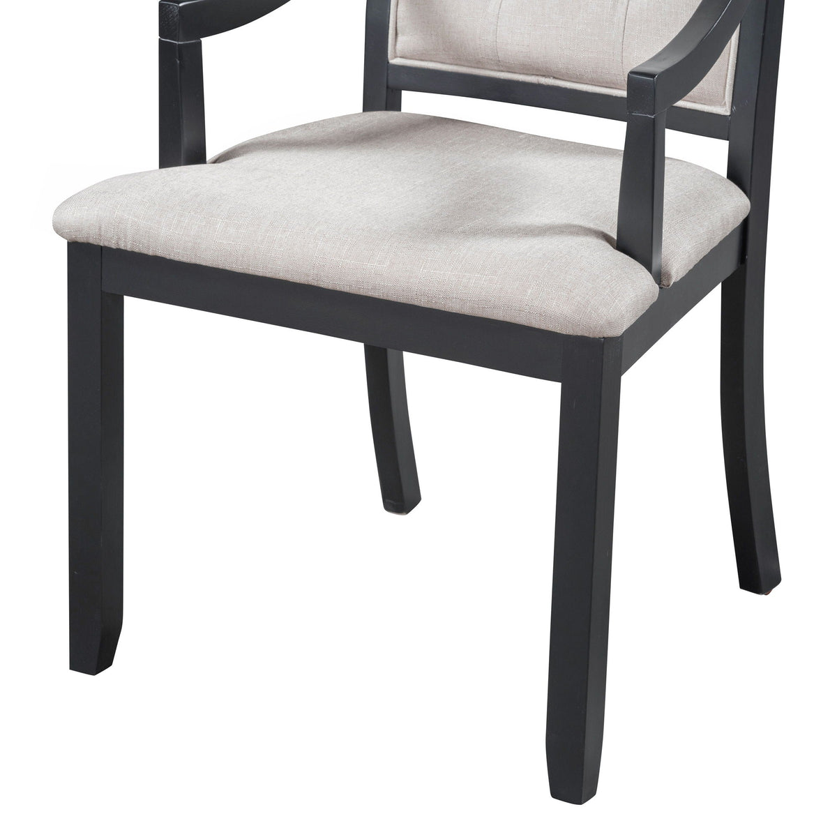 Extendable 5 Piece Dining Set with Cushioned Chairs - Black/Oak