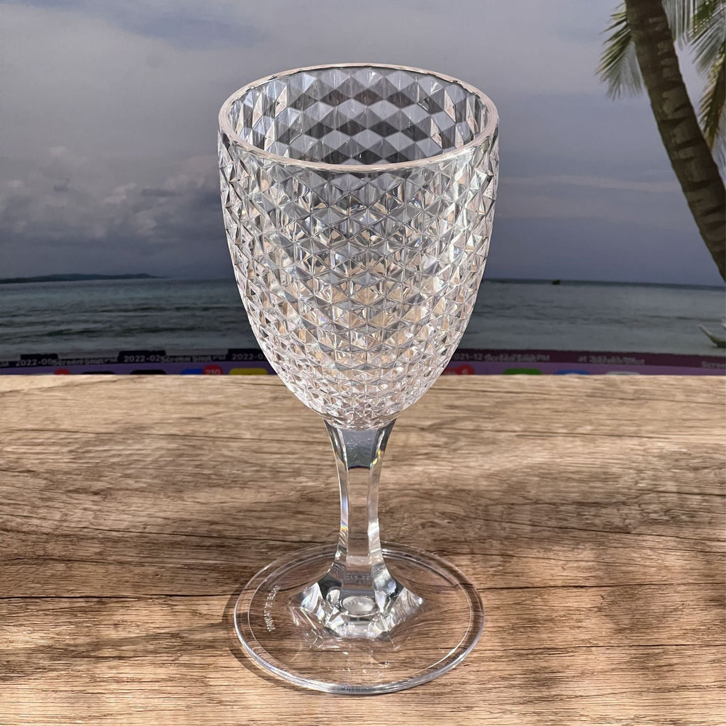 Diamond Cut Plastic Wine Glasses (Set of 4)