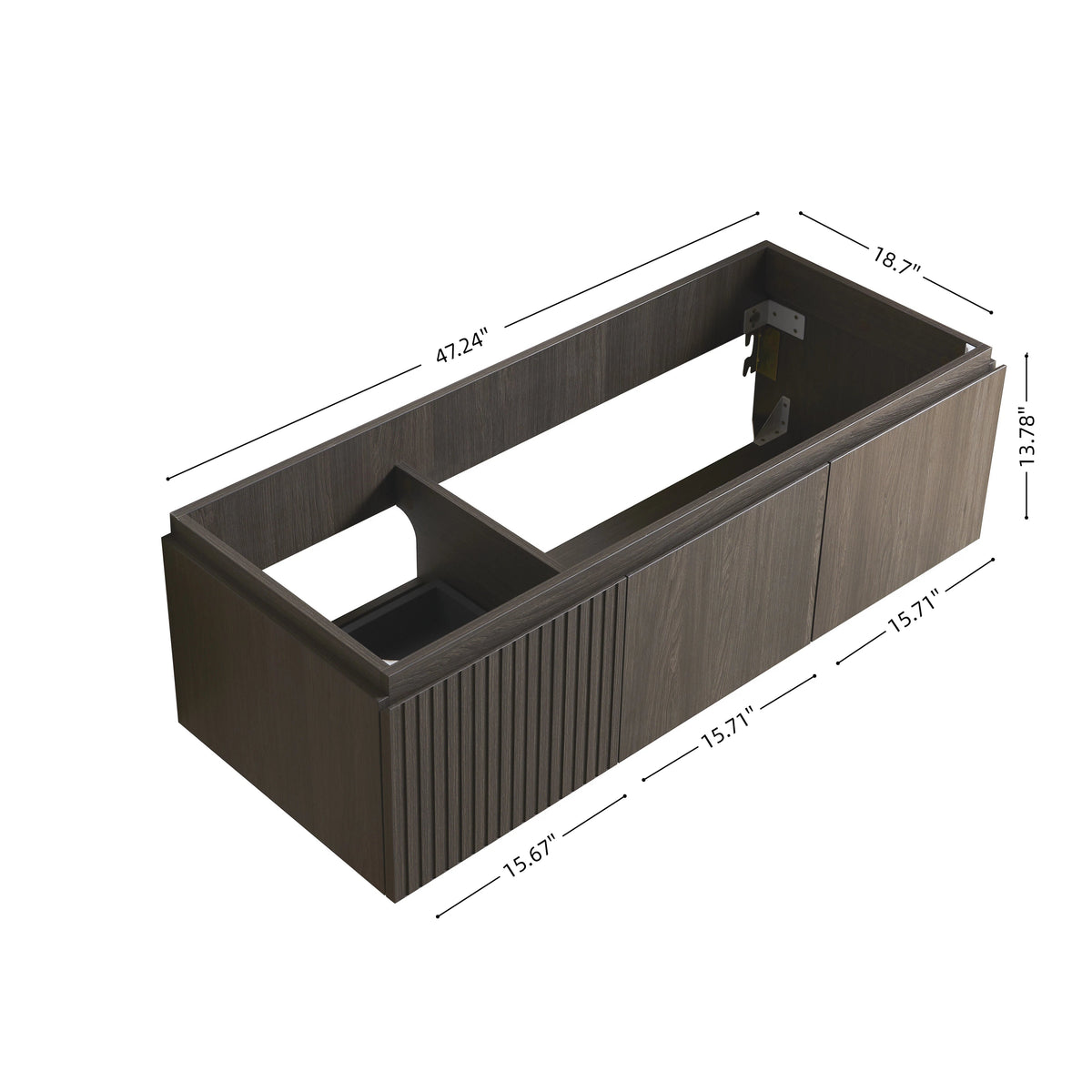 48" Muri Bathroom Vanity with Soft-Close Drawers - Brown Oak or Espresso
